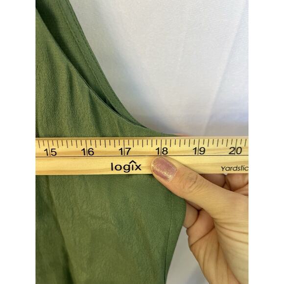 J Crew Size 6 Tiered Viscose Crepe Sleeveless Blouse‎ Layered Fern Green - Picture 4 of 11